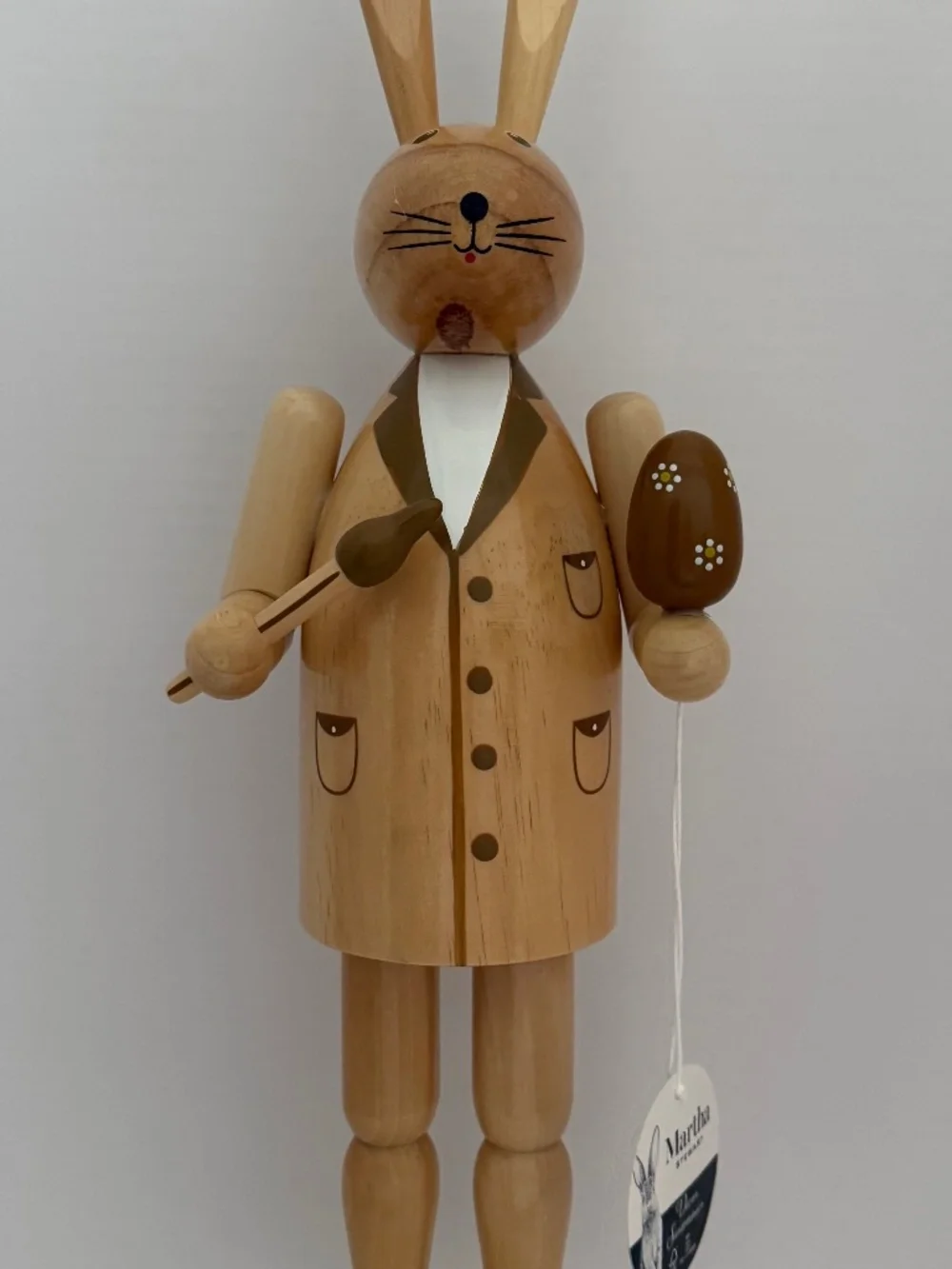 MARTHA STEWART | Wooden EASTER BUNNY Rabbit Nutcracker PAINT BRUSH and EGG | NWT